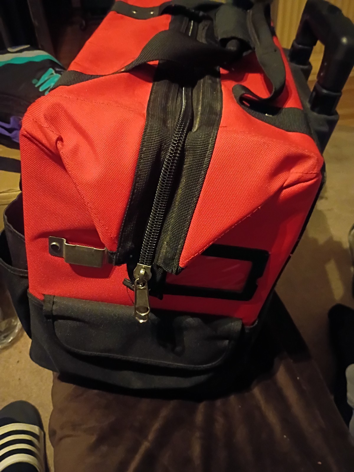 Bauer 18-inch roller tool bag, model SKU 64663, featuring red and Black