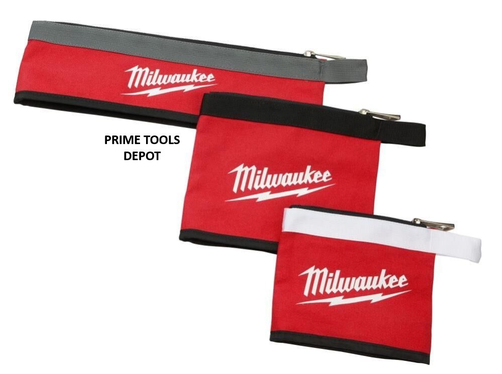 Milwaukee 48-22-8193 Water Resistant Stand-Up Base Zipper Pouches – 3pc