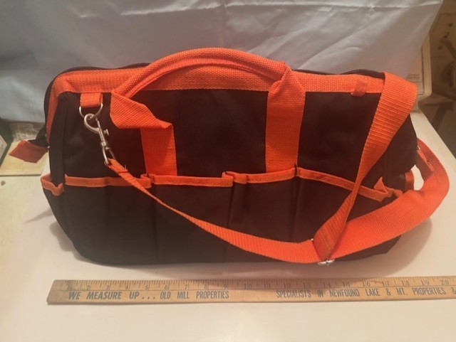 NEW – (2) 15″ x 8″ X 10″ POLY FABIC TOOL BAGS WITH EXTERIOR + INTERIOR POCKETS