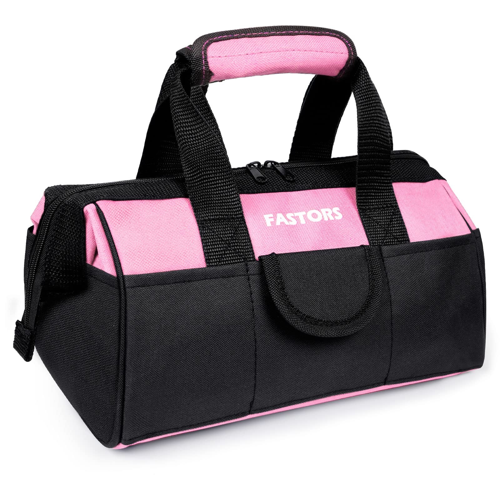 Pink Tool Bag for Women With 13-Inch Wide Mouth Double Zippers,Tool Bag With …