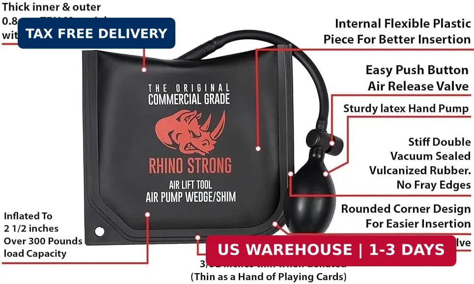 The Original Rhino Strong Commercial Grade Air Wedge Bag Pump Professional Level