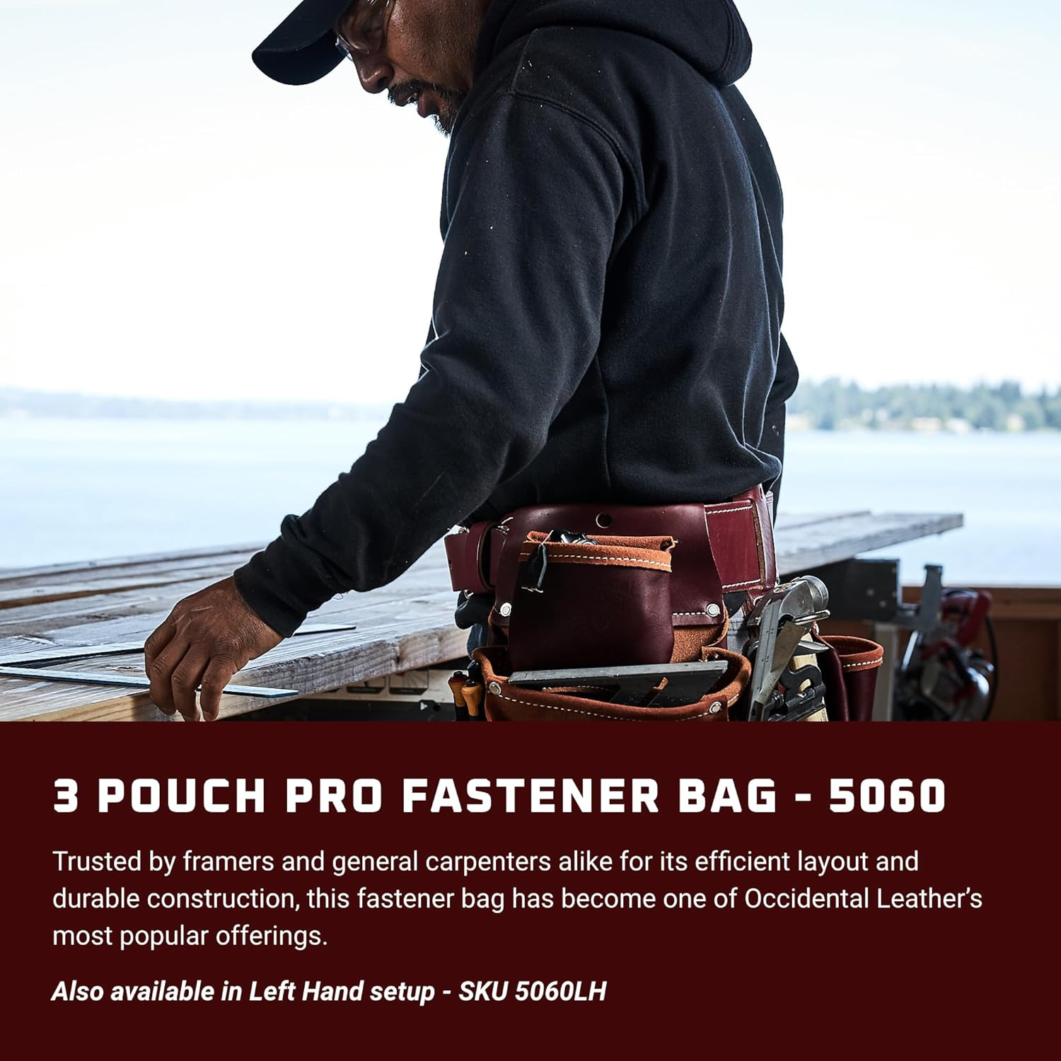 3 Pouch Pro Fastener Bag – Cafe – 9 Pockets & Tool Holders Made in USA