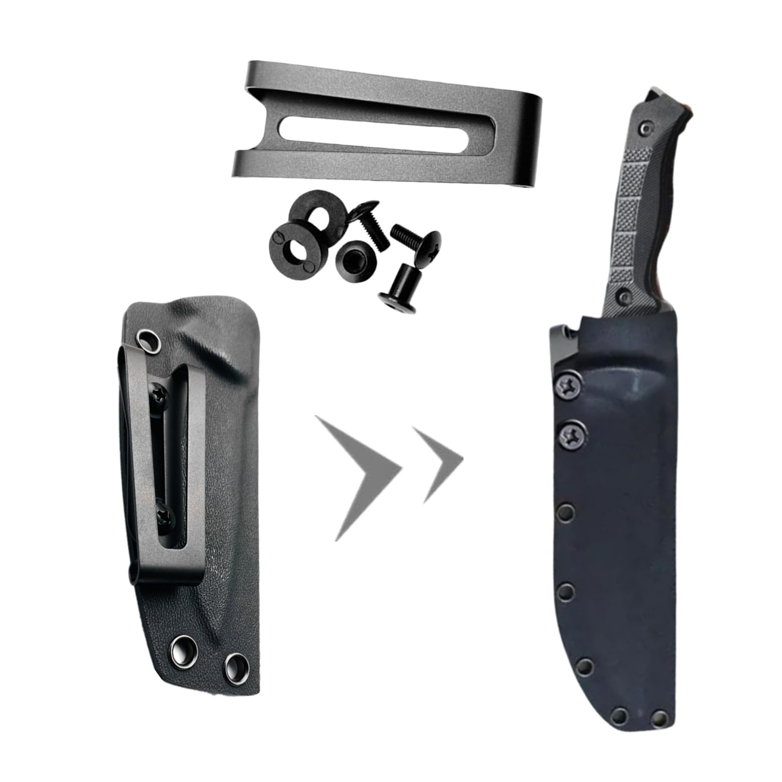 Kydex Belt Clip Professional Metal Holsters Waist Clips with Screws 1 Set Black