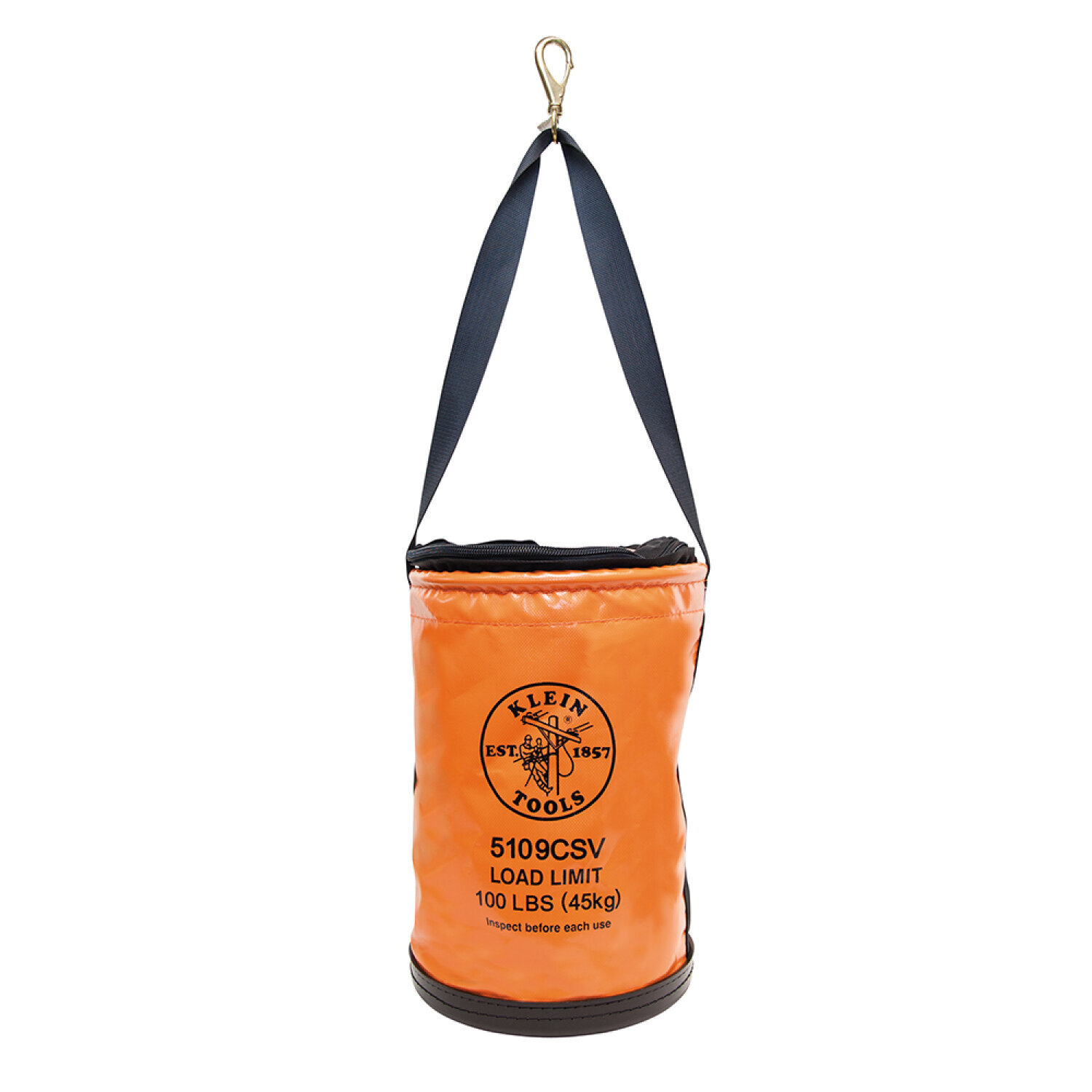 Klein Tools 5109CSV Vinyl Top-Closing Bucket with Swivel Snap