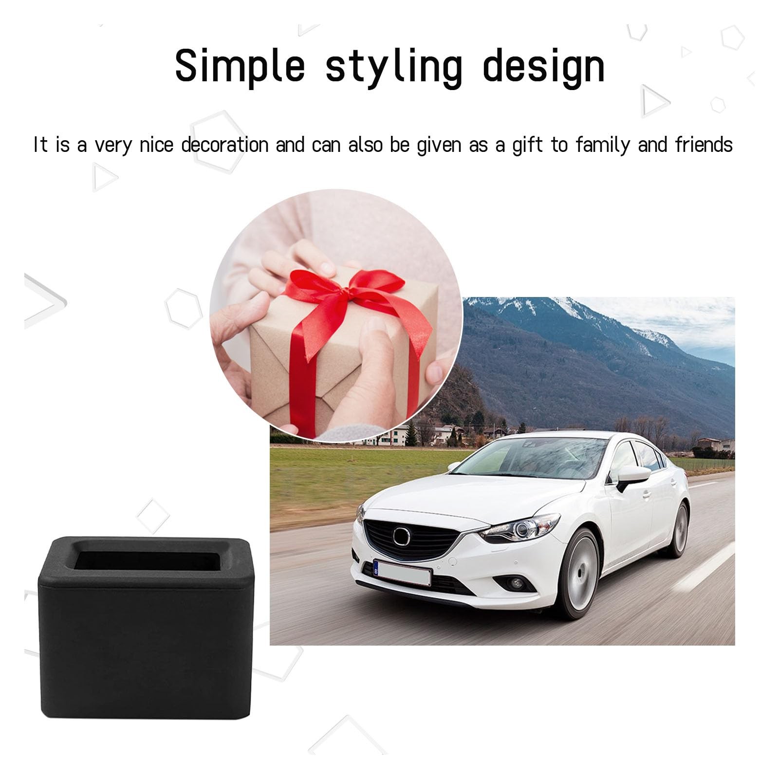 Augeny 2PCS Seat Belt Buckle Holder, Silicone Auto Rear Seatbelt Black