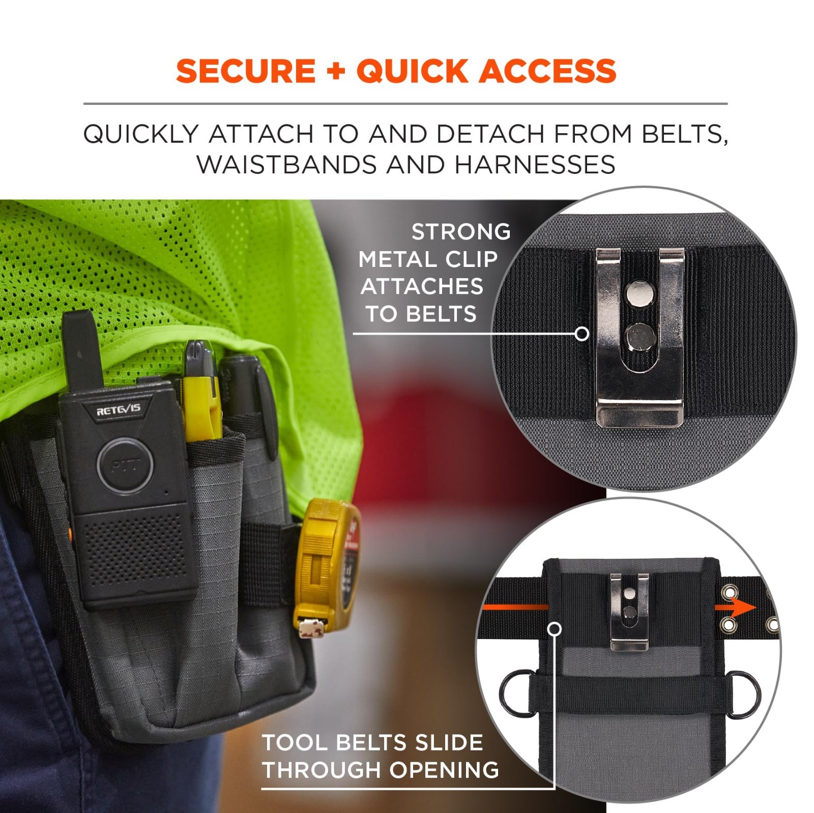 Utility Tool Pouch with Knife Holster, Scanner Holder & Cell Phone Pocket