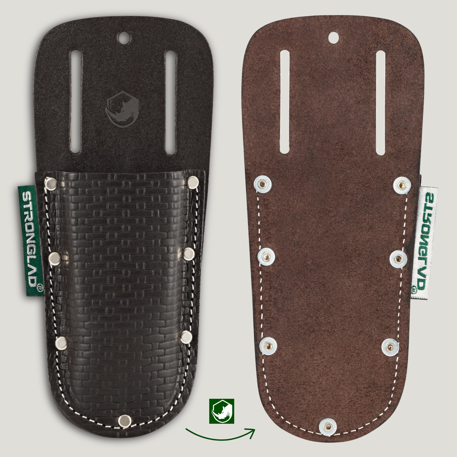 STRONGLAD Pliers Holster – Leather Tool Holder for Belt, Fits 2″ Quick-Access…