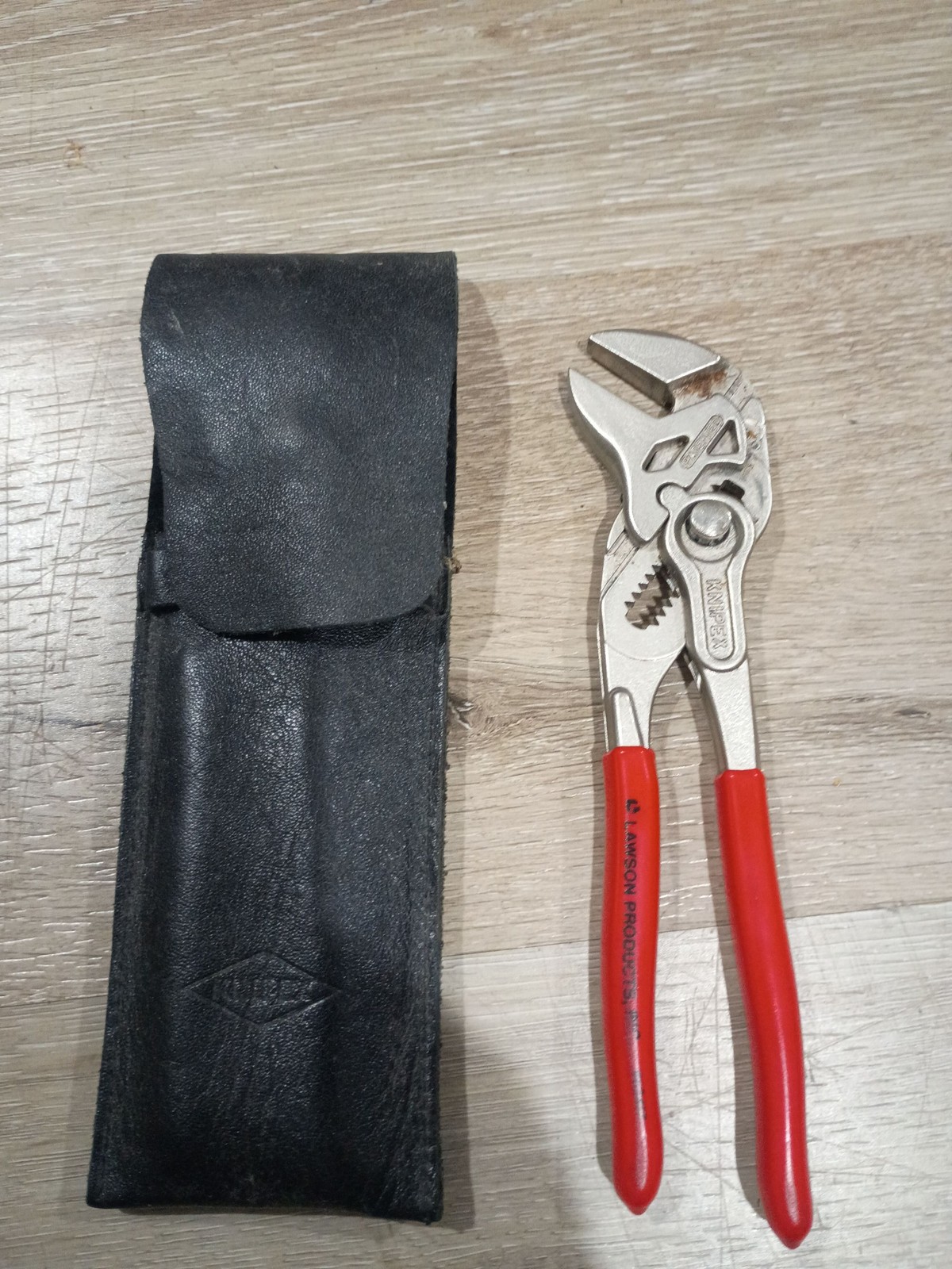 Knipex 86 03 180 Pliers Wrench 7 Inch Adjustable Tool with Leather Sheath