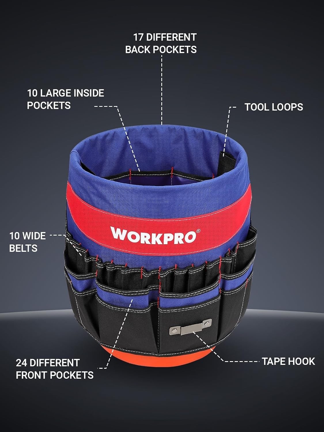 Bucket Tool Organizer with 51 Pockets Fits to 3.5-5 Gallon Bucket Tools Exclu…