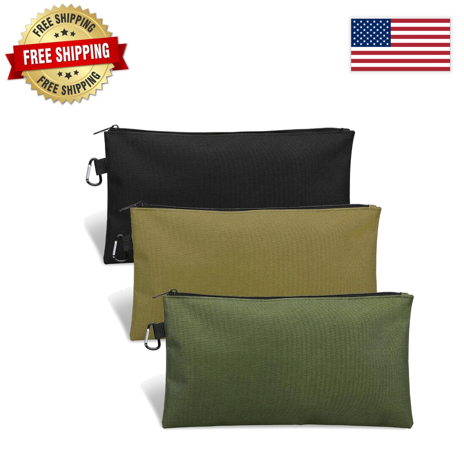 Moisture-Resistant 3 Pack Tool Pouches – Organizers in Three Colors