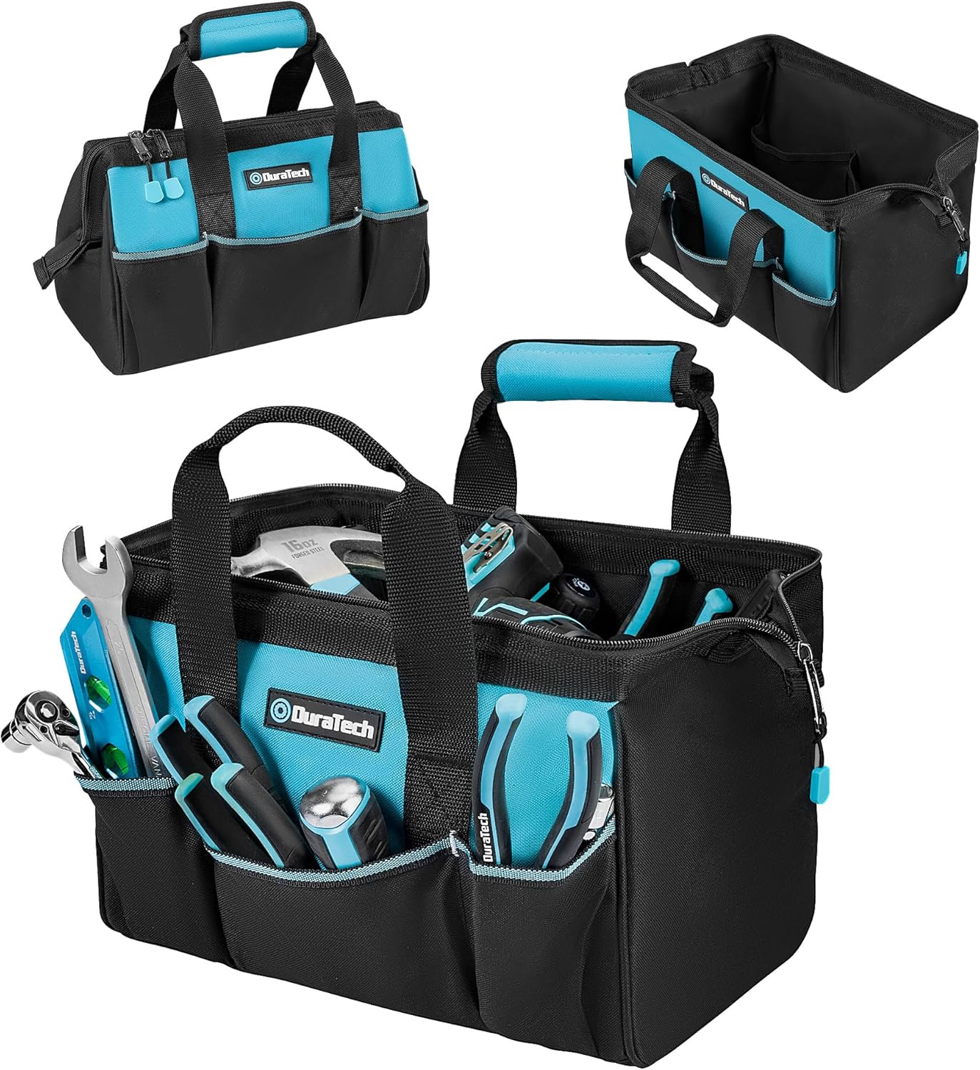 13-Inch Small Tool Bag with 9 Pockets, Tool Bags for Men Women, Toolbag with Thi