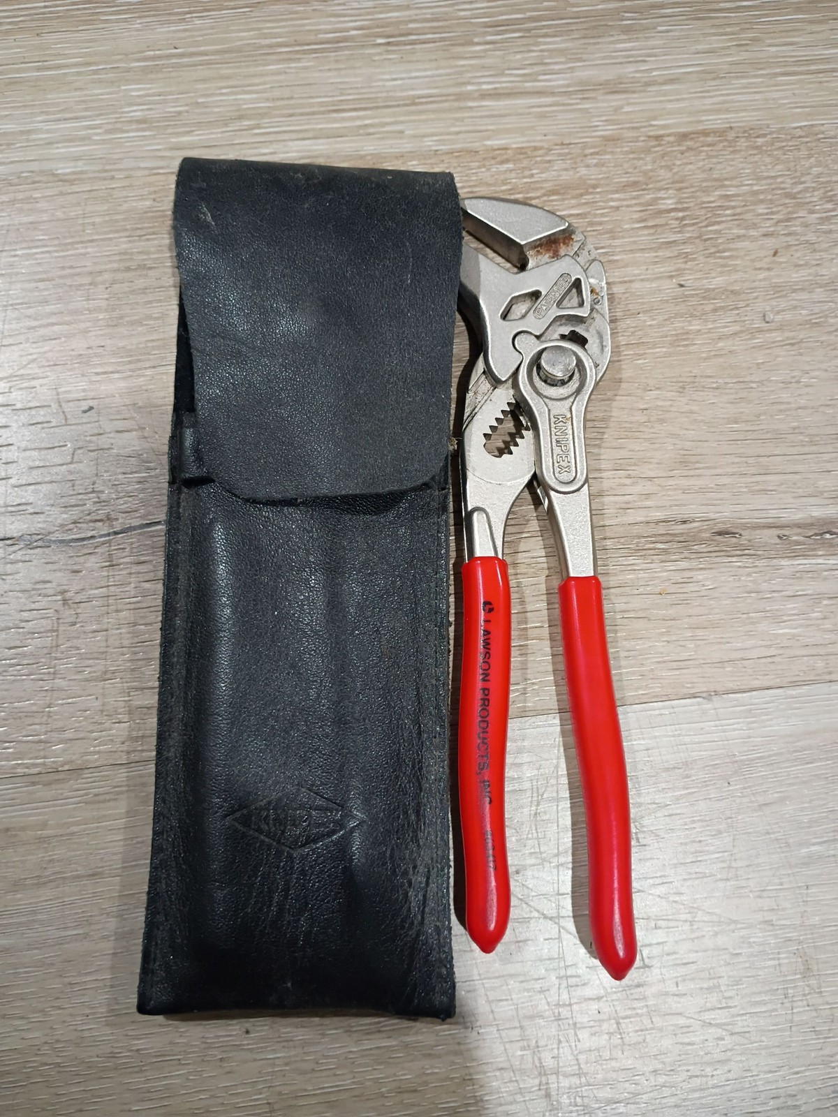 Knipex 86 03 180 Pliers Wrench 7 Inch Adjustable Tool with Leather Sheath
