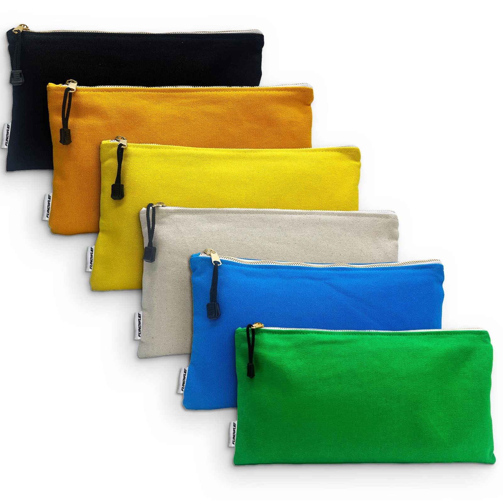 Canvas Tool Bag Zipper Pouch – 6 Pack Heavy Duty Tools Utility Pouches, Multi…