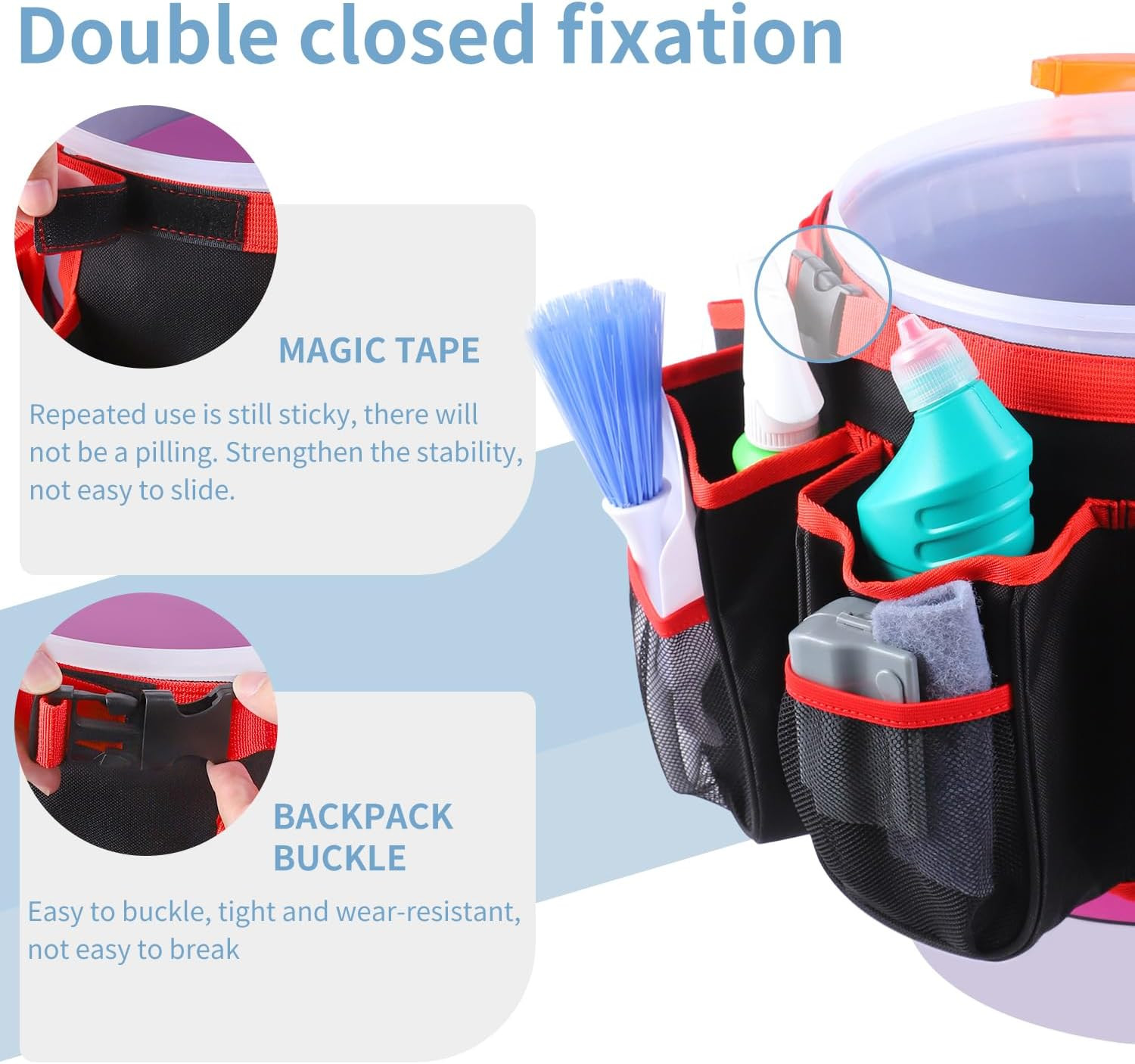 Bucket Cleaning Tool Organizer,Wash Tool Caddy 5-Gallon Organizer,5 Gallon Bucke