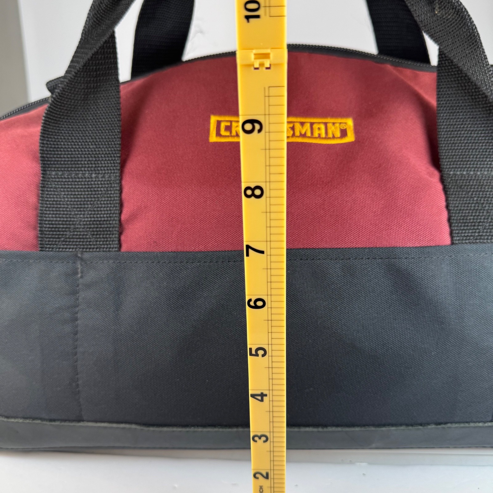 Craftsman 19″ Tool Bag Burgundy Black Soft Sided Multi Pocket Heavy Duty Tote