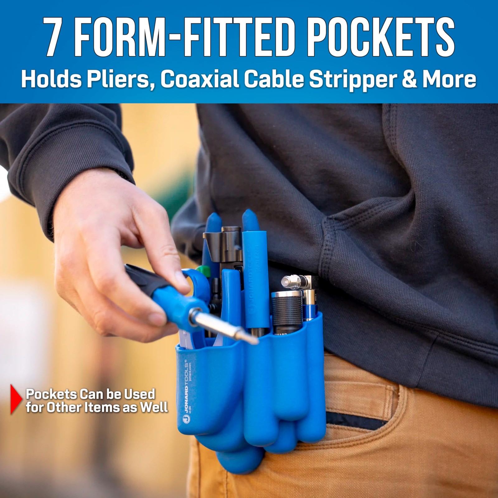 Jonard Tools H-85 Molded 7 Pocket Tool Pouch for COAX Tools