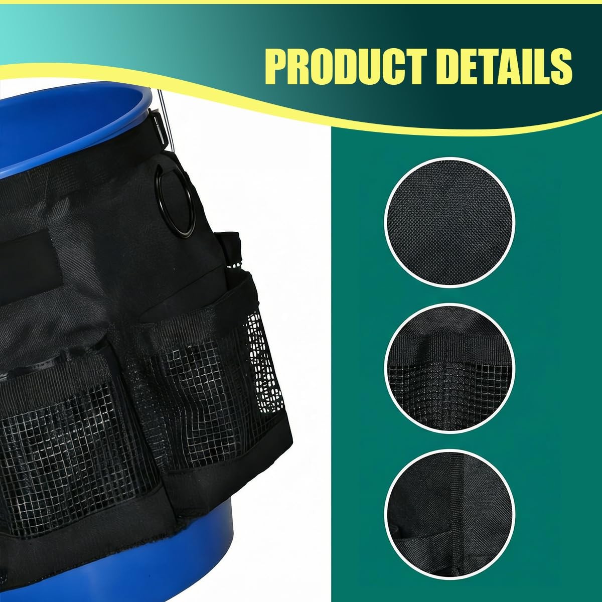 5 Gallon Bucket Tool Organizer Bag, Water-Resistant Mesh Pockets for Holding …