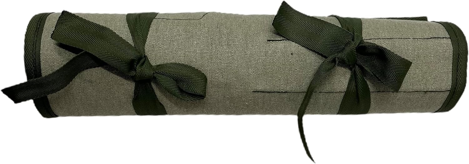 Tool Roll Organizer with 26 Pockets for Duck Canvas, Sand washed Olive Drab