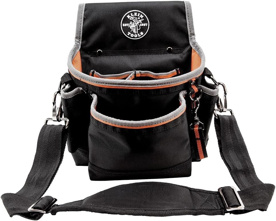 Klein Tradesman Pro 15-Pocket Tool Pouch with Padded Strap & Reinforced Bottom