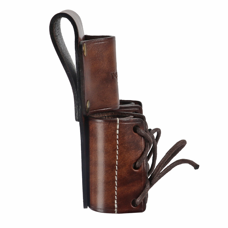 TOURBON Leather Spud Wrench Tool Iron Double Worker Bull Pin Holder Belt Pouch