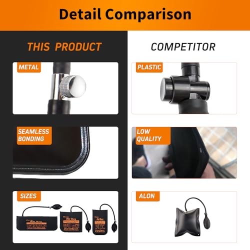Inflatable Air Wedge Bag Leveling Kit Small Medium Large Sizes
