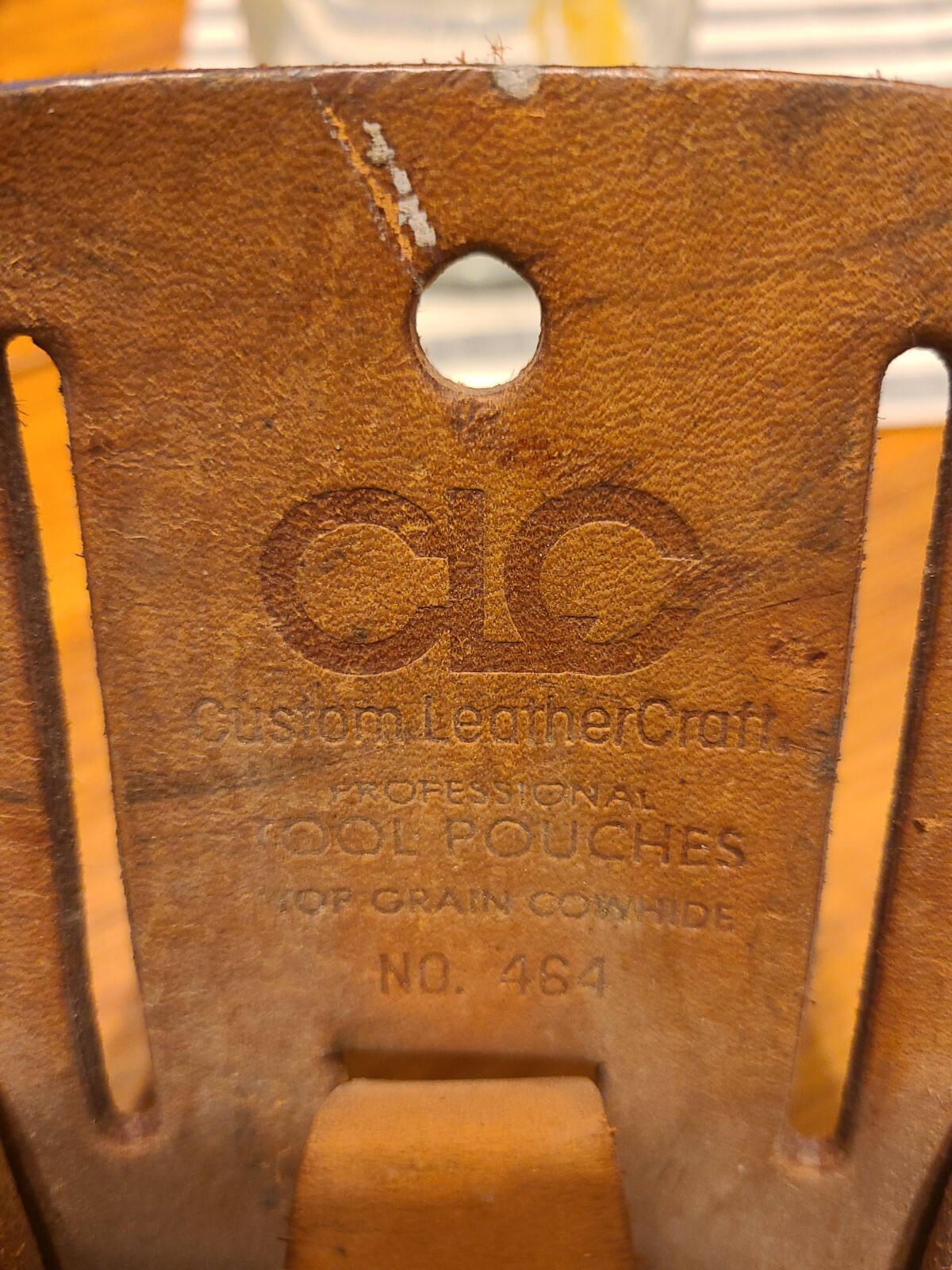 Vtg Leather CLC Tool belt Hammer Tape Single Pouch Farmhouse Country wall decor