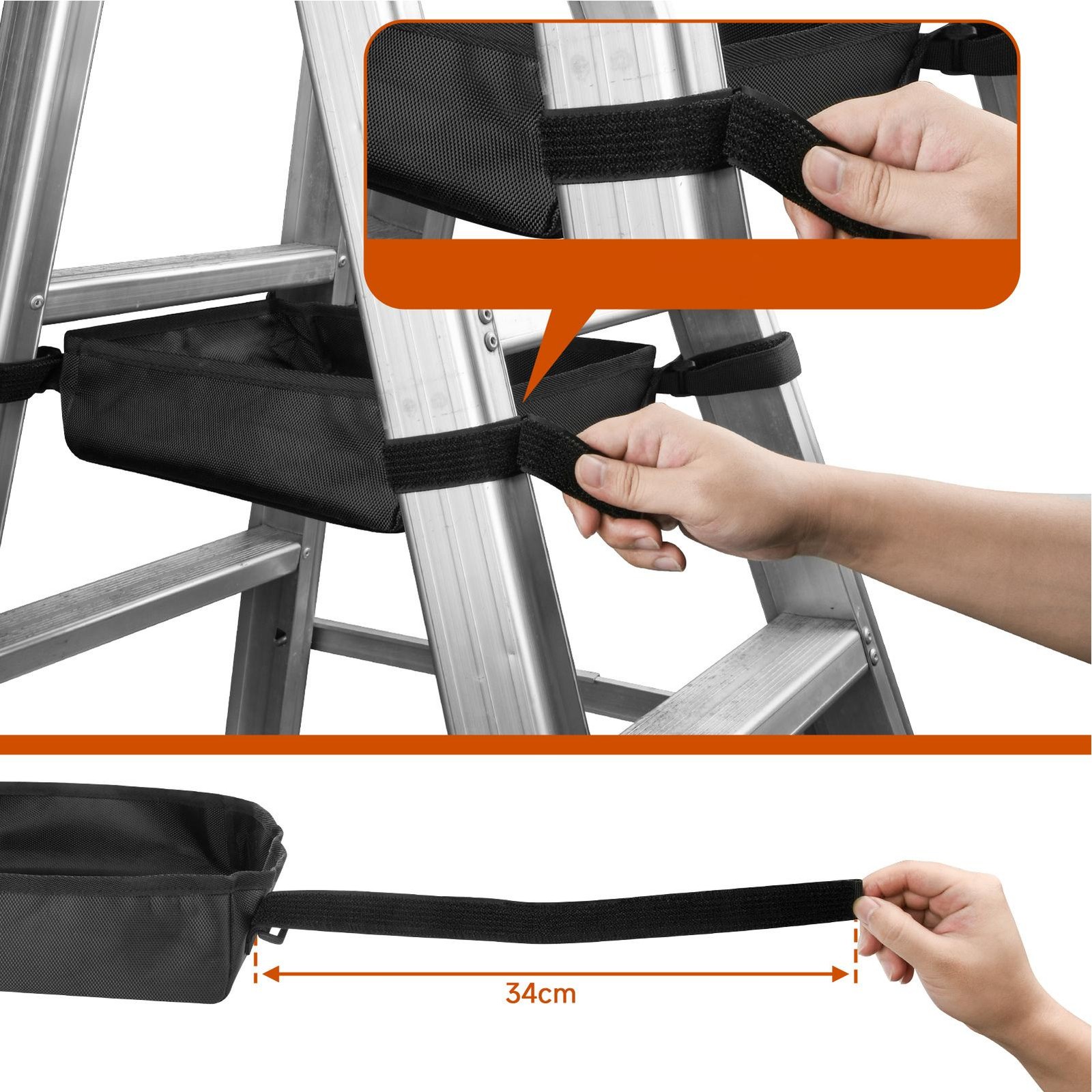 Ladder Tool Holder Giant Ladders Pouch Upgrade Cargo Storage Bag 10x10x2.7 inch