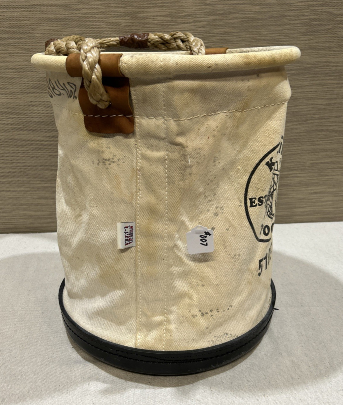Klein Tools #5109 Canvas 14″ Bucket-Wide Mouth-Reinforced Bottom-Rope Handle-007