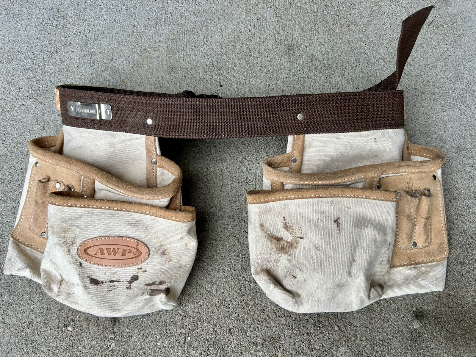 AWP Canvas & Leather Tool Belt, Pouches, Bag, Hammer Holders, Tape Holder-INDIA.