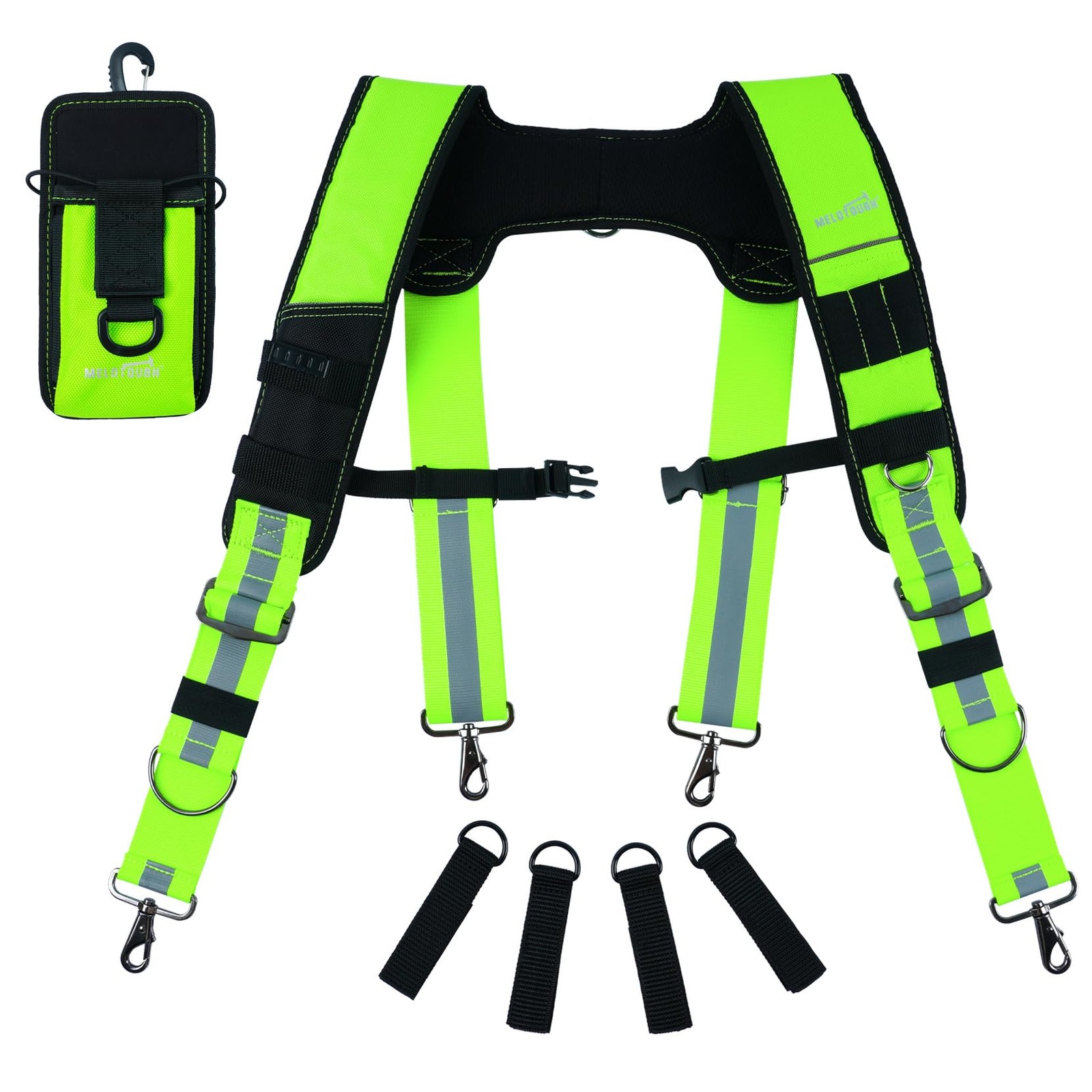 Tool Belt Suspenders Construction Bag Padded Work Harness Hi Vis Carpenter