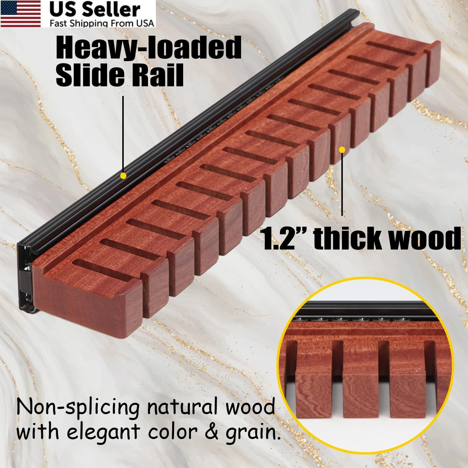 HeywoodCabin Premium Walnut Wood Belt 16 inch, wood natural color