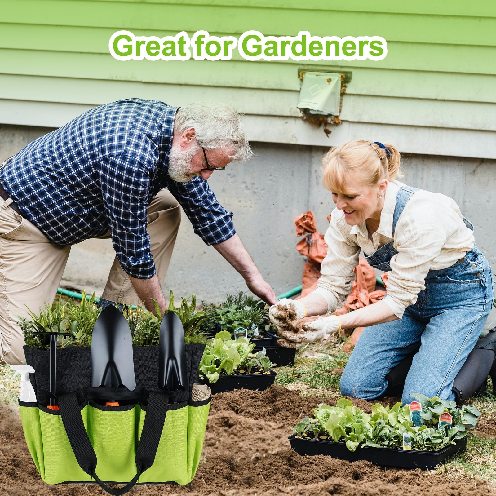 Portable Garden Tool Bag with 16 Pockets & Handle, Durable Waterproof Garden …