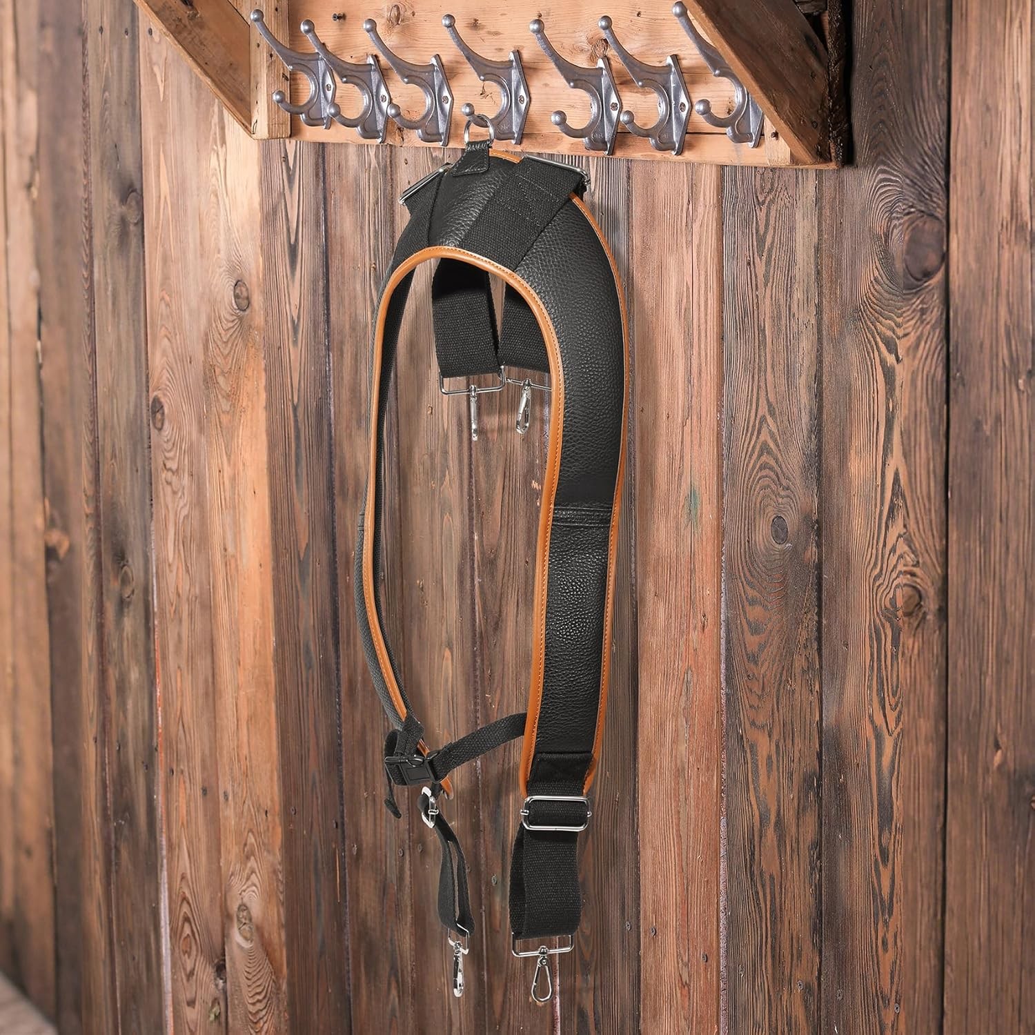 Adjustable Heavy-Duty Leather Tool Belt Suspenders for Work and Construction