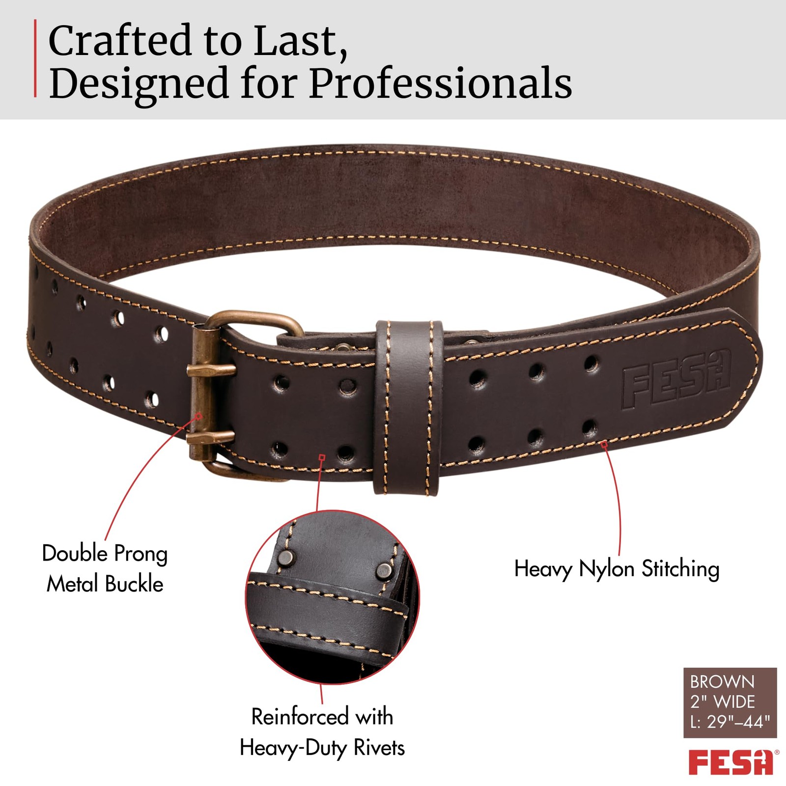 FESA Leather Tool Belt Pouch for Carpenters & Tradesmen