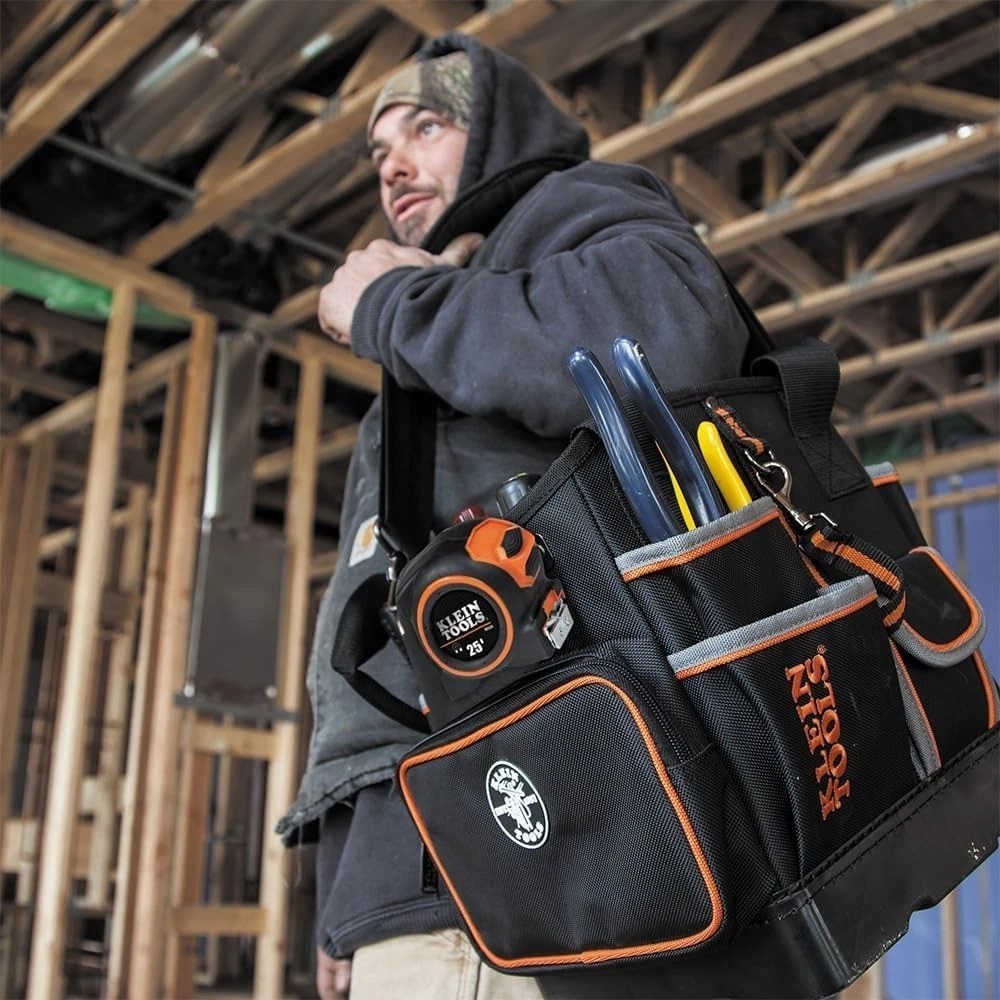Pro Tool Tote Organizer 10-Inch 40 Pockets Durable Ballistic Weave Padded Strap