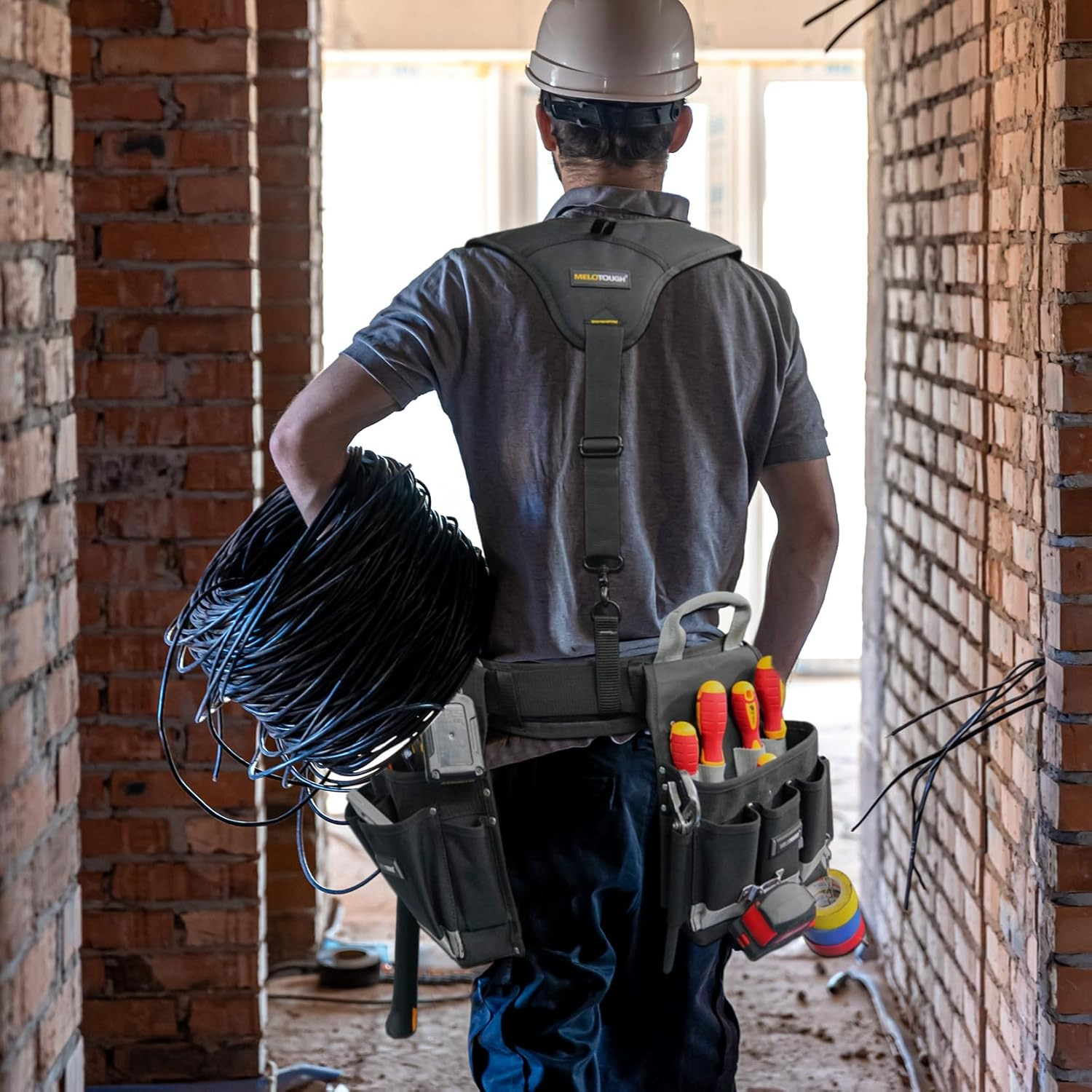 Electrician Tool Belt with Suspenders Tool Bag Suspenders Tool Belt Combo Constr