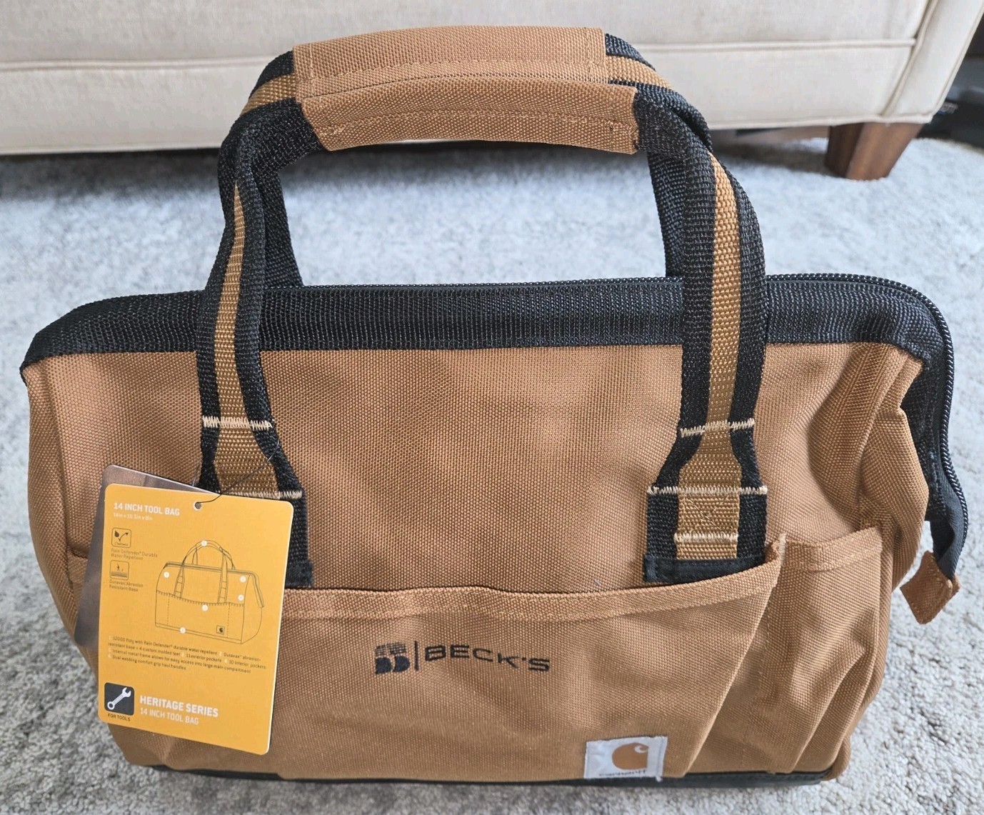 Carhartt 14 ” Quality Heavy-duty Tool Bag with 26 Pockets Padded Huge Opening