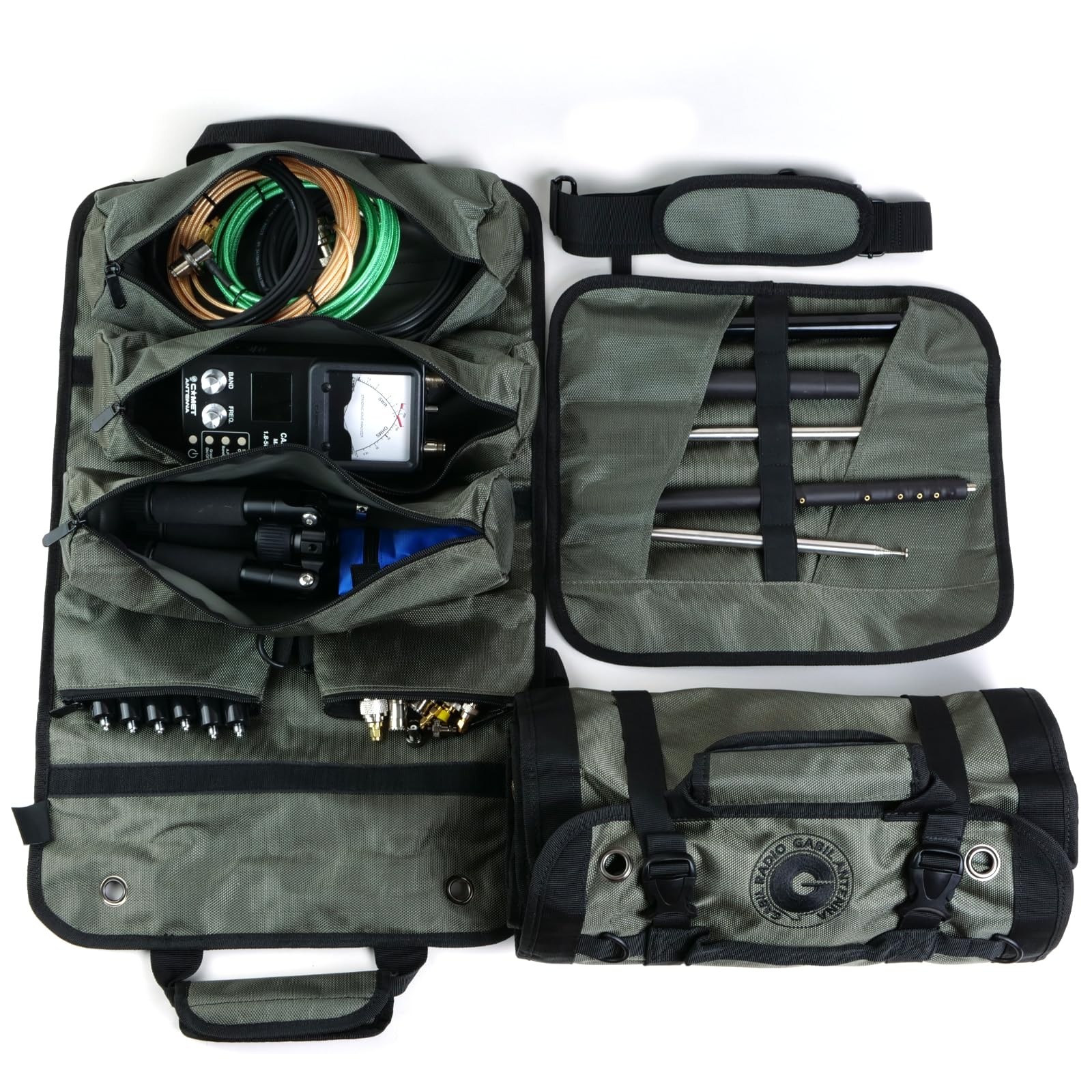 Gabil Antenna Roll Bag For Ham Radio Gr-Arb01 Army Green 1680D Water-Resistant