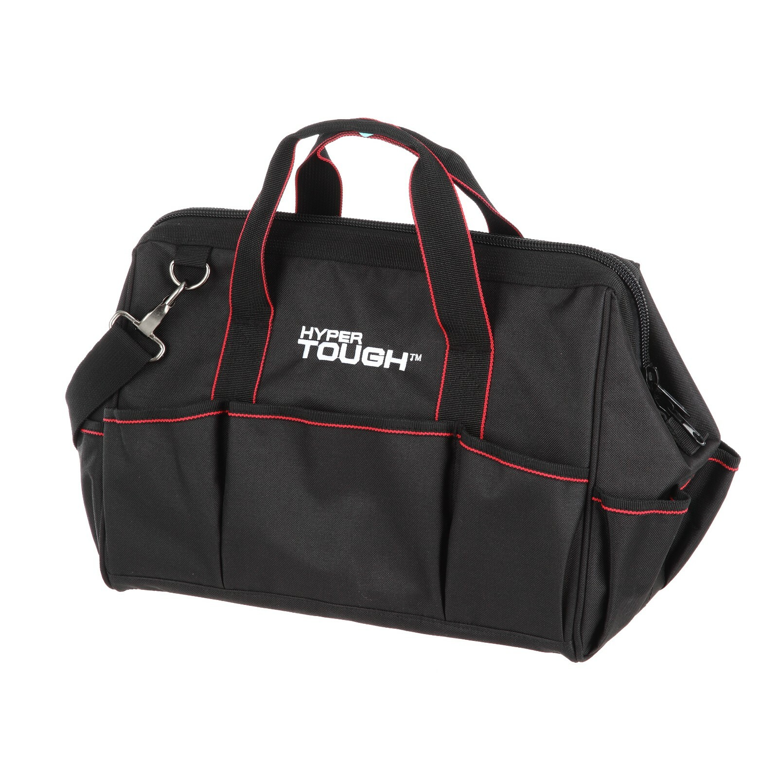 Heavy Duty 15 inch Large-Mouth Polyester Tool Carry Bag w/ 22 Pockets and Strap