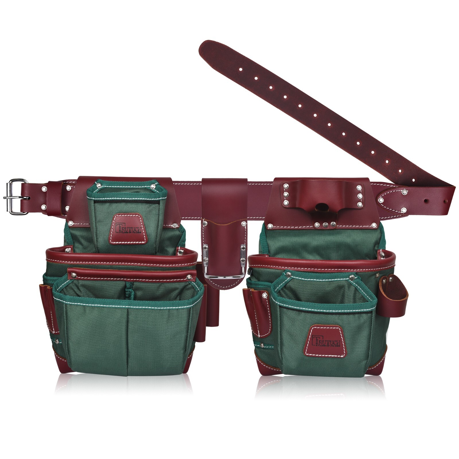 TRUTUCH Nylon and Leather Tool Belt with Leather Work Suspender | Construction