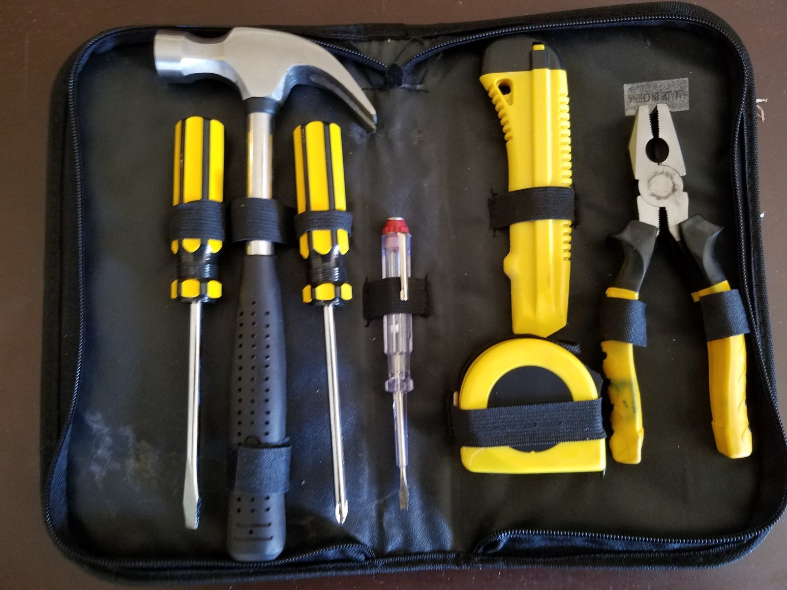 Promotional household tool kit with zippered pouch
