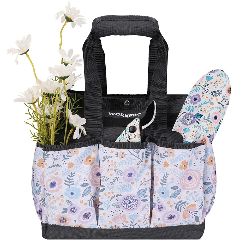 WORKPRO Heavy Duty Garden Tool Bag 9Pocket Oxford Garden Tool Storage Bag Holder