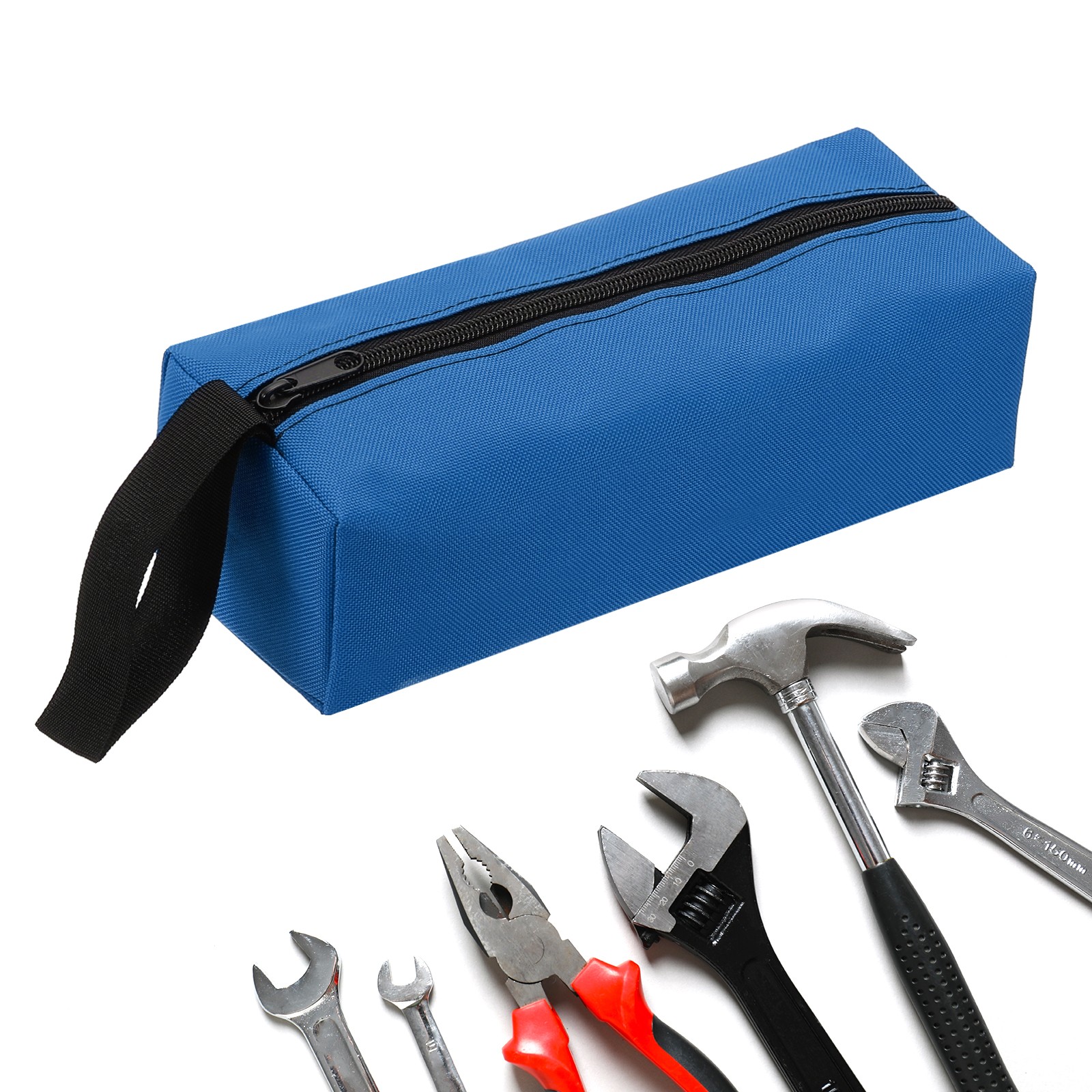 Zipper Utility Tool Bag 9.8×3.3×2.8 Inch Multi-purpose Oxford Tote Bag Blue