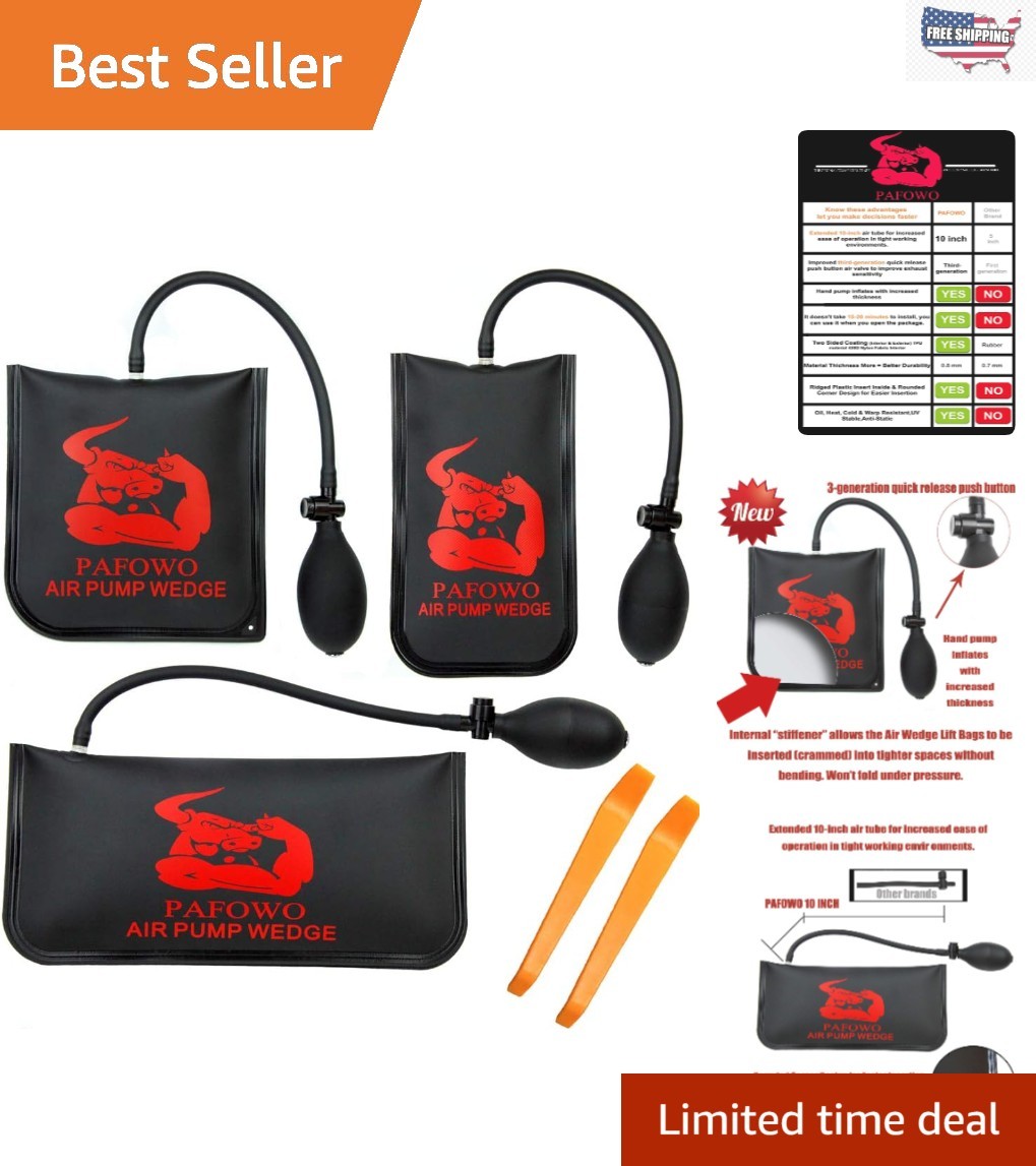 3 Piece Professional Air Wedge Bag Leveling Kit – Small, Medium, Large Sizes