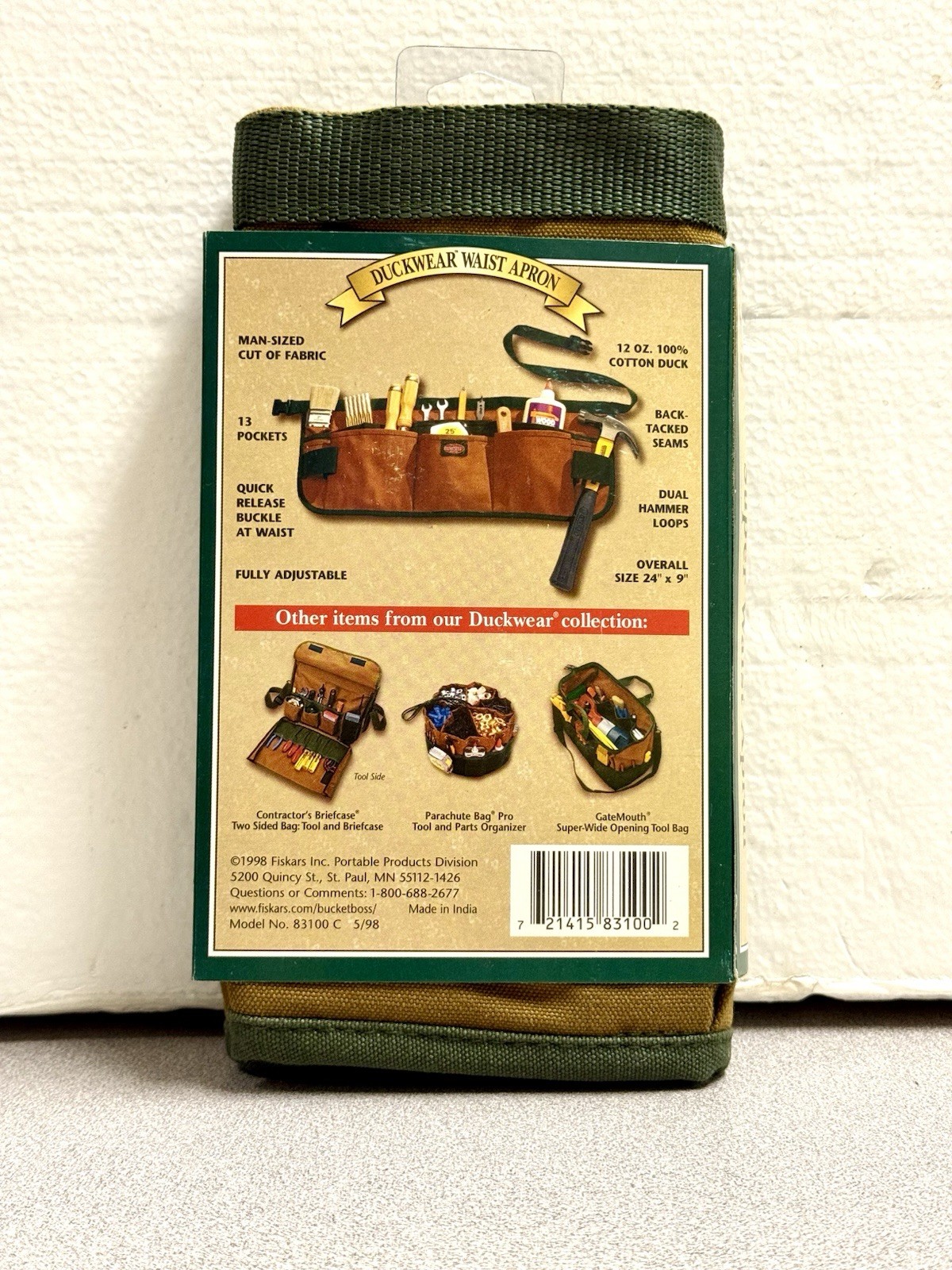 Vintage BUCKET BOSS Carpenter Super Waist Apron Duckwear Canvas 13 Pocket