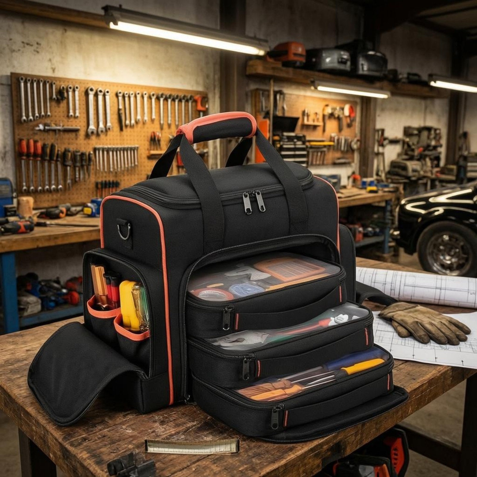 Electrician Tool Bag Multiple Pockets for Work Location, Electricians
