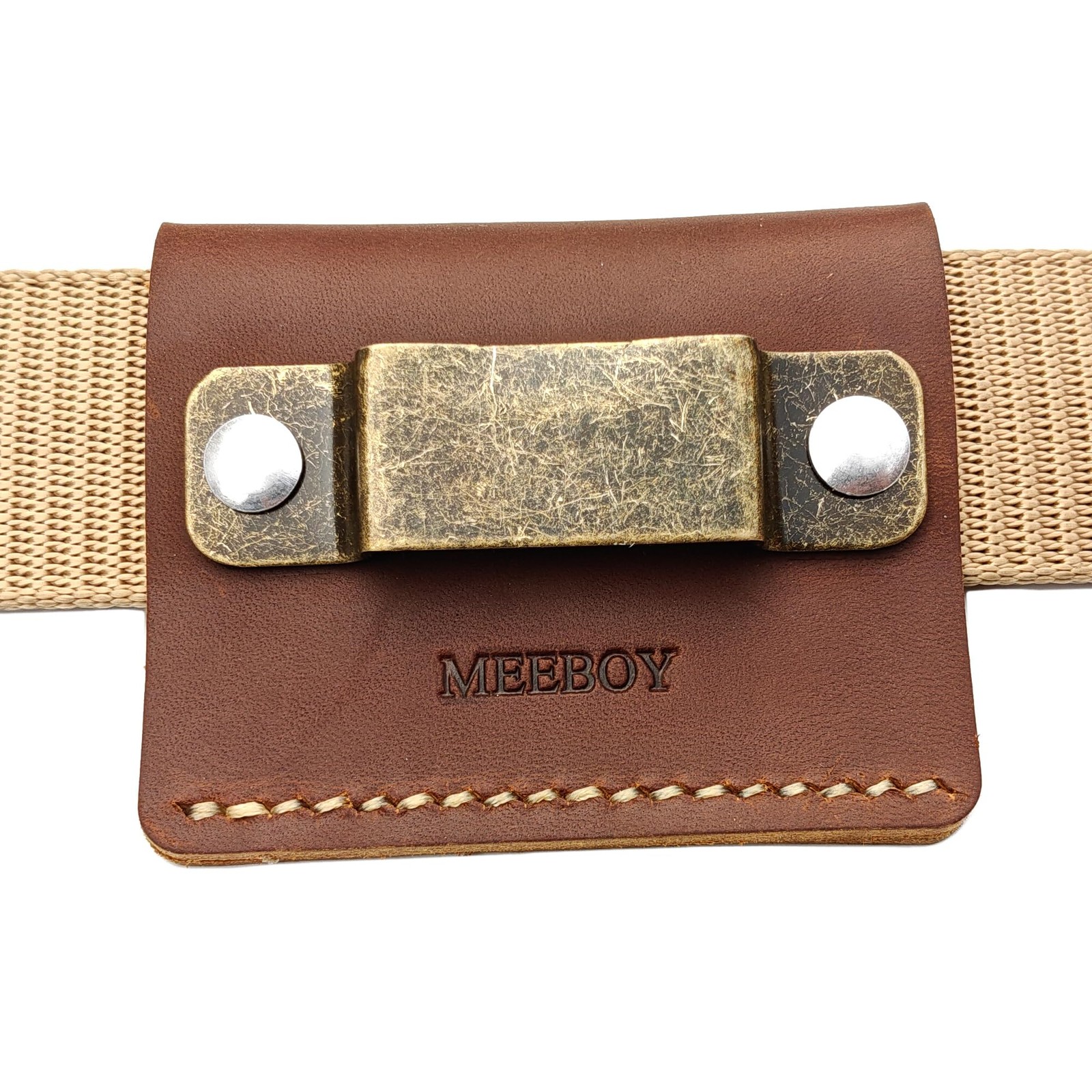 Leather Tool Holder Tape Measure Holder Clip Tape Holder for Tool Belt Coffee
