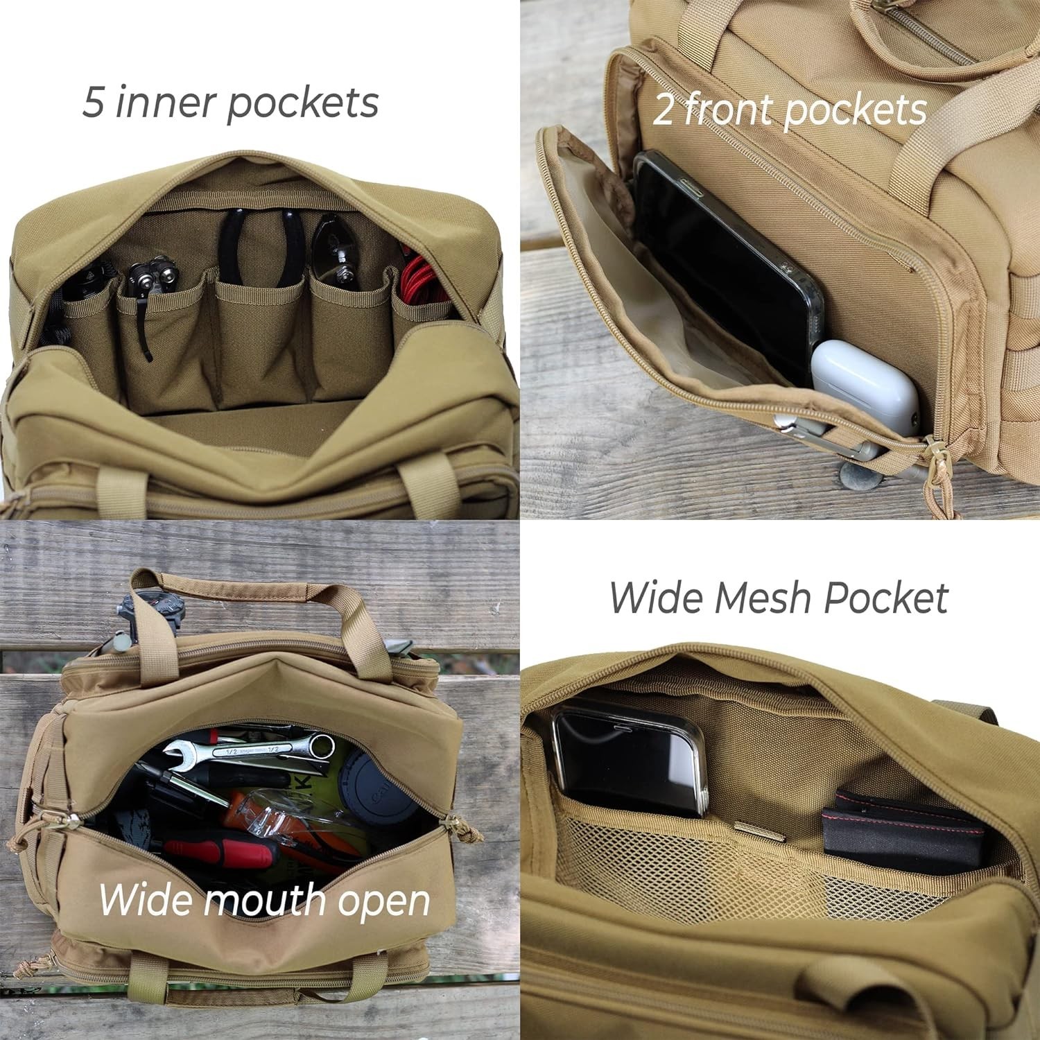 12-Inch Heavy Duty Tool Bag for Mechanics, Builders