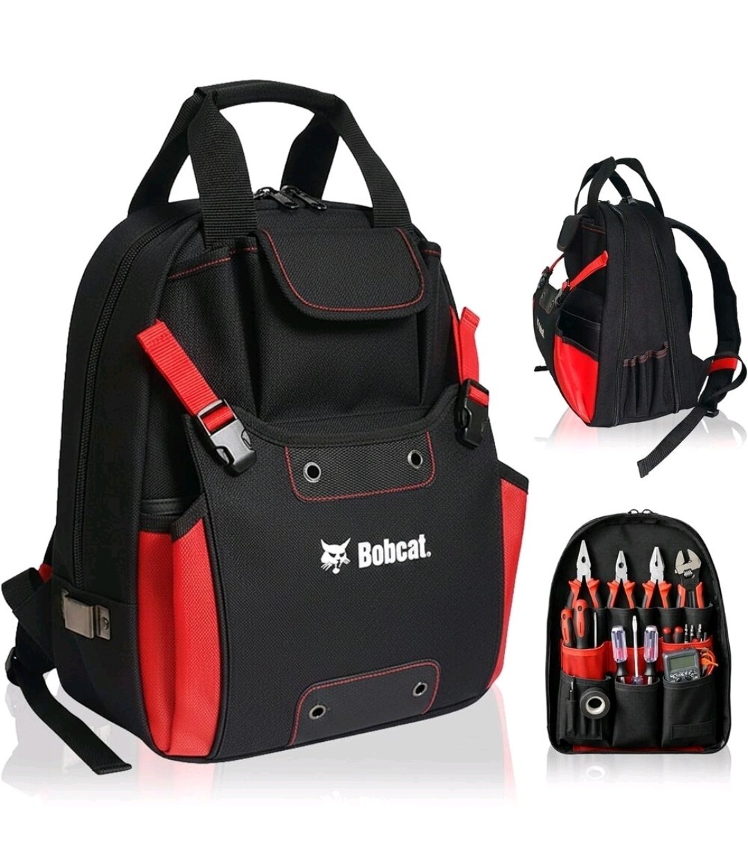 Bobcat Backpack Tool Bag + 5000 Lumen COB LED Battery Tactical Flashlight – NEW