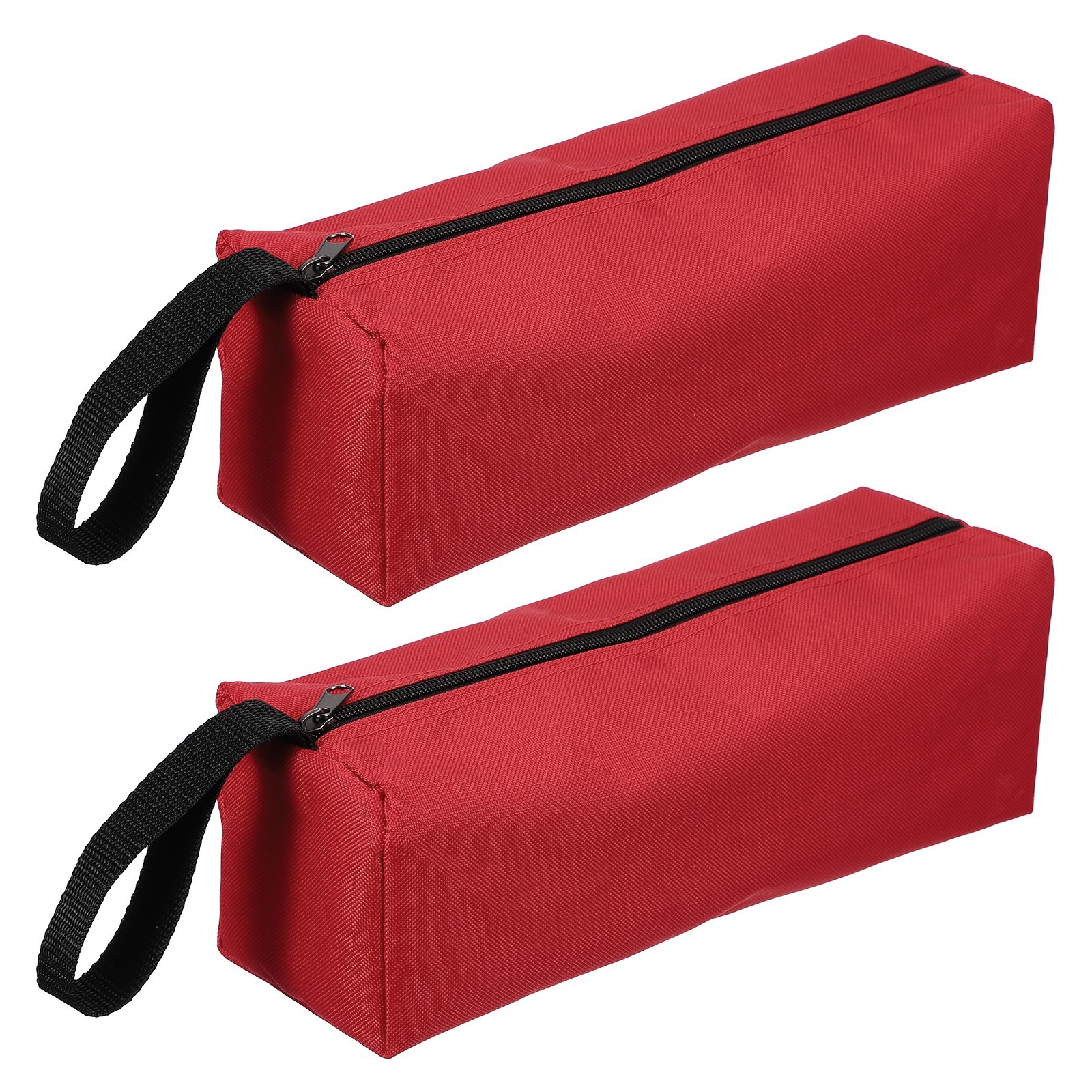 2 Pcs Red 11.8×3.9×3.9″ Multi Purpose Canvas Zipper Tool Pouch, Red